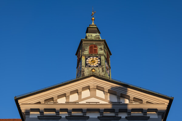 Gable And Clock Of Ljubljana Town Hall Picture Board by Artur Bogacki