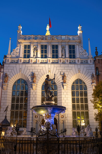 Neptune Fountain And Artus Court In Gdansk Picture Board by Artur Bogacki