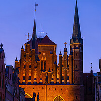 Buy canvas prints of Gothic St Mary Basilica In Gdansk At Dusk by Artur Bogacki