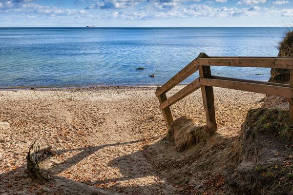 Entrance To Beach At Baltic Sea In Gdynia Picture Board by Artur Bogacki