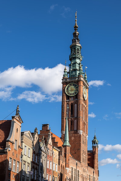 Main Town Hall Tower Of Gdansk In Poland Picture Board by Artur Bogacki