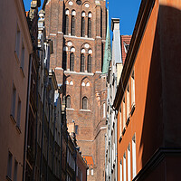 Buy canvas prints of St Mary Church Gothic Tower In Gdansk by Artur Bogacki