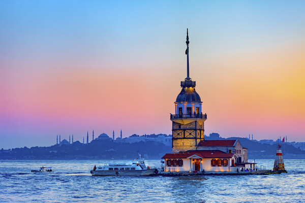 Maiden Tower In Istanbul At Dusk Picture Board by Artur Bogacki