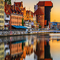 Buy canvas prints of Old Town Skyline In Gdansk At Sunrise by Artur Bogacki