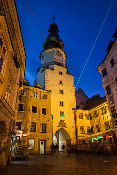 Michael Gate and Tower at Night in Bratislava Picture Board by Artur Bogacki