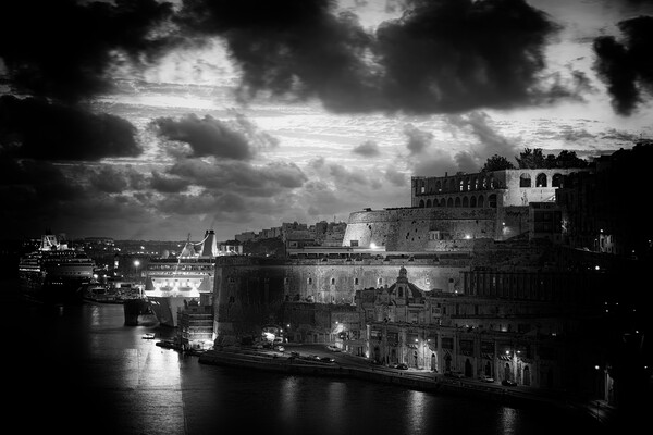 City Of Valletta In Malta At Twilight Picture Board by Artur Bogacki
