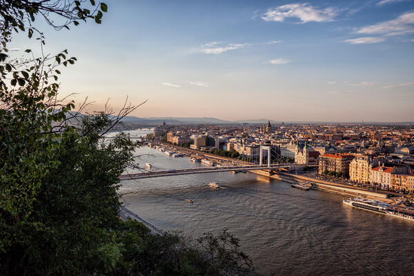 Budapest City and Danube River at Sunset Picture Board by Artur Bogacki