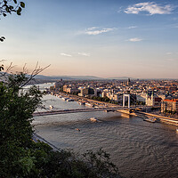 Buy canvas prints of Budapest City and Danube River at Sunset by Artur Bogacki