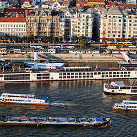 Buy canvas prints of Cruise Boats on Danube River in Budapest by Artur Bogacki