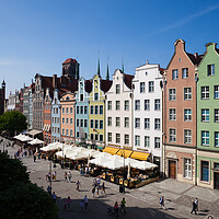Buy canvas prints of Houses At Long Market Street In Old Town Of Gdansk by Artur Bogacki