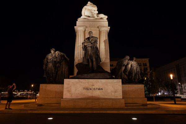 Monument To Tisza Istvan At Night In Budapest Picture Board by Artur Bogacki