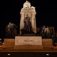 Buy canvas prints of Monument To Tisza Istvan At Night In Budapest by Artur Bogacki