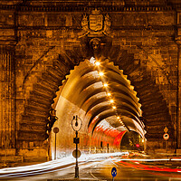 Buy canvas prints of Buda Tunnel Under Castle Hill in Budapest at Night by Artur Bogacki