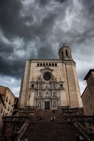 Stormy Sky Above Cathedral of Saint Mary of Girona Picture Board by Artur Bogacki