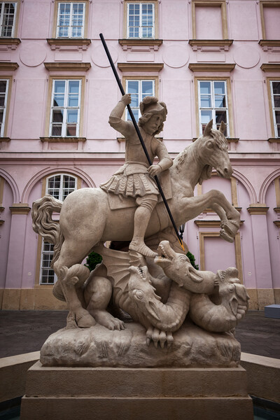 Fountain Of Saint George And The Dragon in Bratislava Picture Board by Artur Bogacki