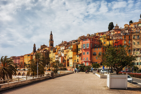 Menton Old Town Skyline On French Riviera Picture Board by Artur Bogacki