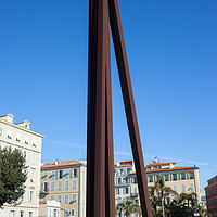 Buy canvas prints of Neuf Lignes Obliques Monument in Nice by Artur Bogacki
