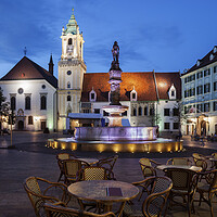 Buy canvas prints of Old Town Square Of Bratislava By Night by Artur Bogacki
