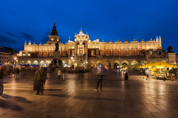 Sukiennice at Night in City of Krakow Picture Board by Artur Bogacki