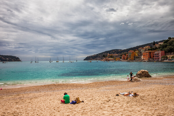 Beach and Sea Bay in Villefranche sur Mer in France Picture Board by Artur Bogacki