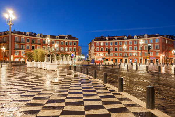 Early Morning at Place Massena in Nice Picture Board by Artur Bogacki