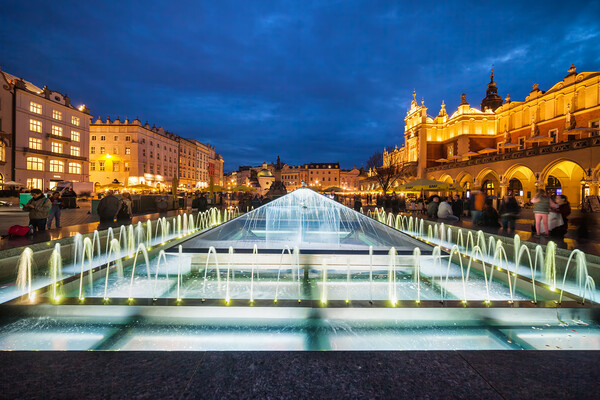City of Krakow by Night in Poland Picture Board by Artur Bogacki