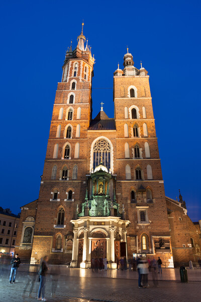 St Mary Basilica at Night in Krakow Picture Board by Artur Bogacki