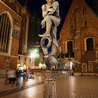 Buy canvas prints of Student Statue at Night in Krakow by Artur Bogacki