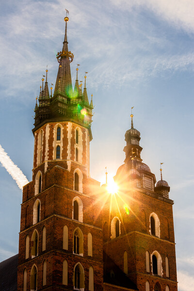 Sun Shining at St Mary Basilica in Krakow Picture Board by Artur Bogacki