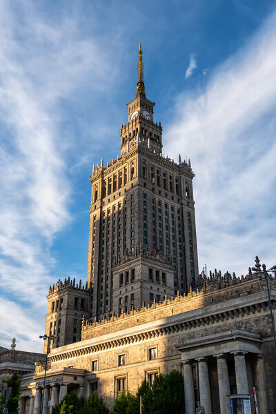 Palace of Culture and Science at Sunset in Warsaw Picture Board by Artur Bogacki