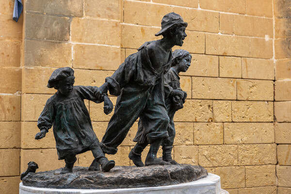 Les Gavroches Statue In Valletta Malta Picture Board by Artur Bogacki