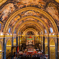 Buy canvas prints of St John Co-Cathedral Church Interior in Valletta by Artur Bogacki