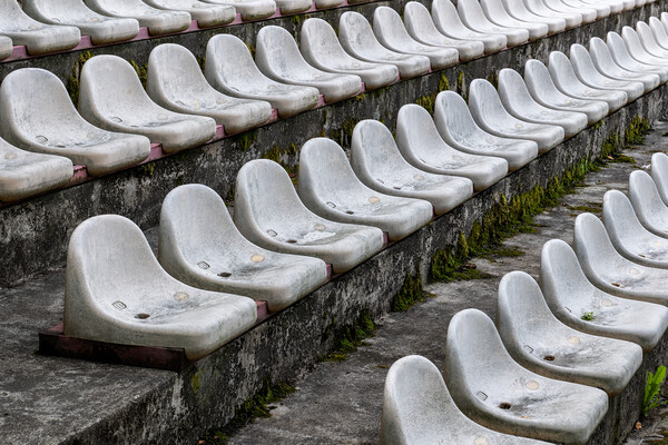 Old Stadium Seats Abstract Background Picture Board by Artur Bogacki