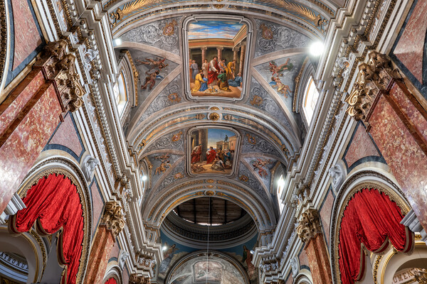 Church of Saint Lawrence Interior in Birgu, Malta Picture Board by Artur Bogacki
