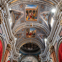 Buy canvas prints of Church of Saint Lawrence Interior in Birgu, Malta by Artur Bogacki