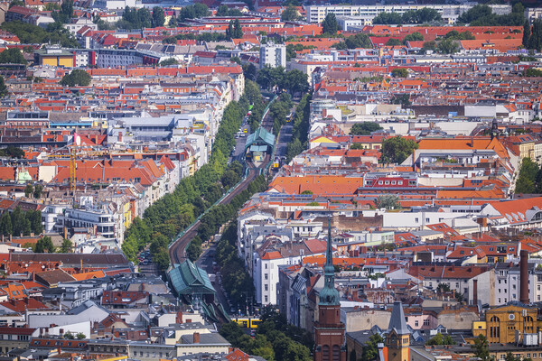 Berlin Aerial Cityscape Picture Board by Artur Bogacki