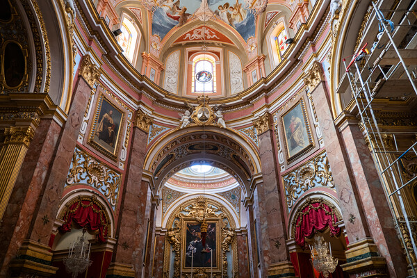 Carmelite Church Interior in Mdina, Malta Picture Board by Artur Bogacki