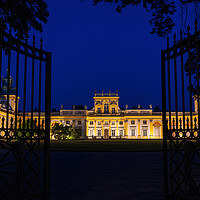 Buy canvas prints of Main Gate to Wilanow Palace in Warsaw at Night by Artur Bogacki