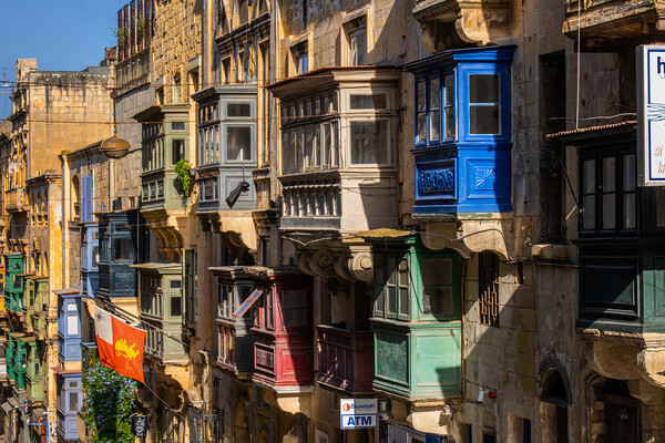 Valletta Houses With Balconies In Malta Picture Board by Artur Bogacki