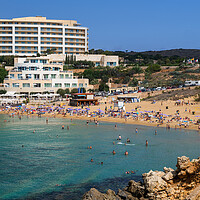 Buy canvas prints of Golden Bay Beach In Malta by Artur Bogacki