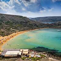 Buy canvas prints of Ghajn Tuffieha Bay And Beach In Malta by Artur Bogacki