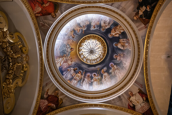 Cathedral of the Assumption Ceiling in Gozo, Malta Picture Board by Artur Bogacki