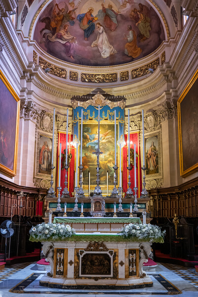 Cathedral of the Assumption Interior in Gozo, Malta Picture Board by Artur Bogacki