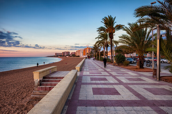 Promenade and Beach in Blanes Town in Spain Picture Board by Artur Bogacki