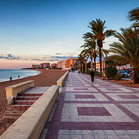 Buy canvas prints of Promenade and Beach in Blanes Town in Spain by Artur Bogacki