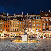 Buy canvas prints of Old Town Market Square At Night In Warsaw by Artur Bogacki