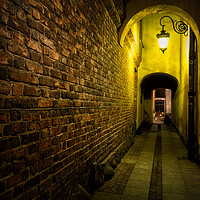 Buy canvas prints of Narrow Alley At Night In Old Town In Warsaw by Artur Bogacki