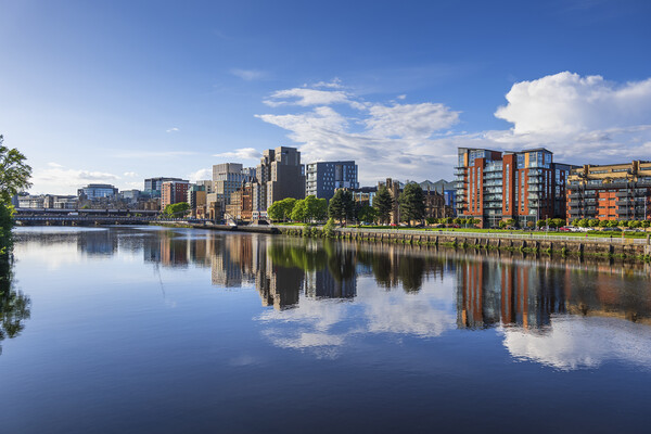 Glasgow City Skyline At River Clyde Picture Board by Artur Bogacki