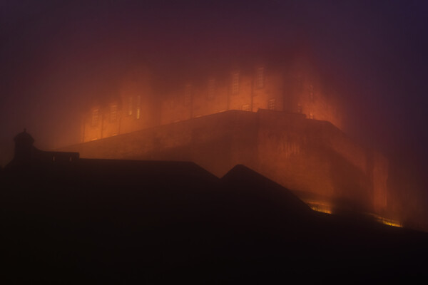 Edinburgh Castle On Eerie Night In Scotland Picture Board by Artur Bogacki