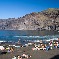 Buy canvas prints of Beach Sea and Cliffs of Los Gigantes in Tenerife by Artur Bogacki